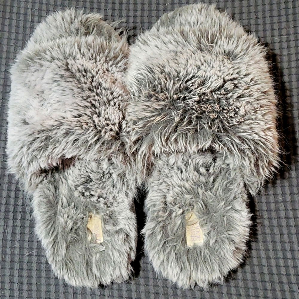 Stars above fuzzy slippers